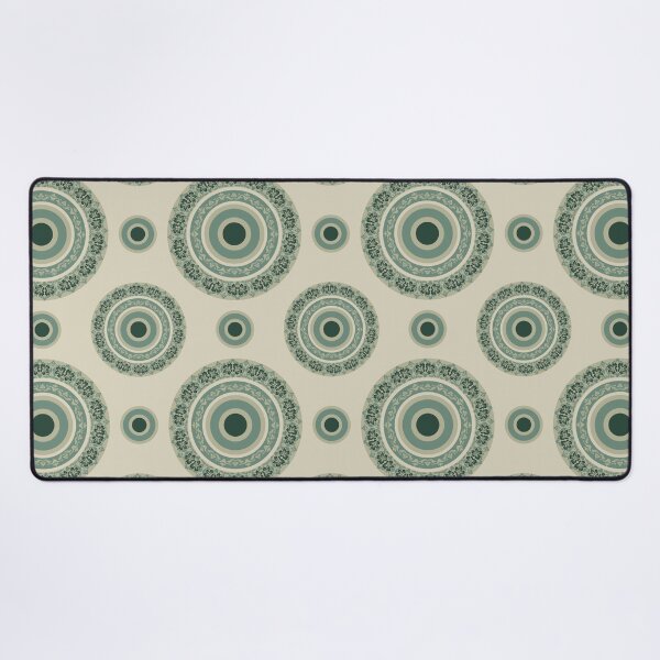 Item preview, Seamless Ornamental Floral Medallion Pattern with Vintage Circular Design in Green Tones designed and sold by kasune-shop.