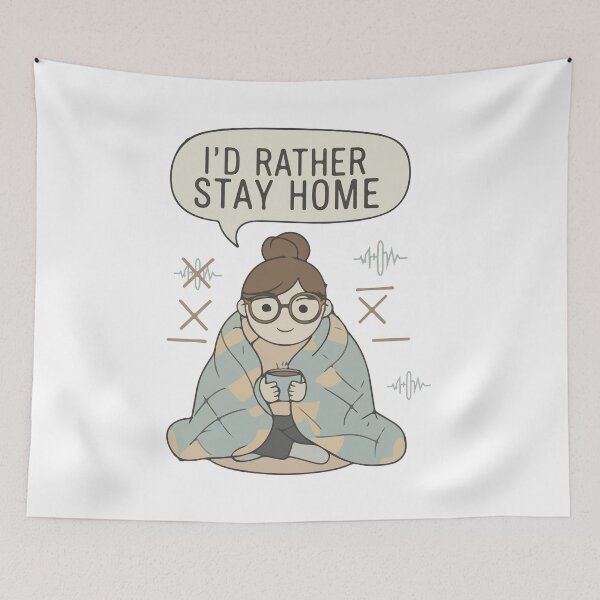 Item preview, I’d Rather Stay Home T Shirt  Cozy Introvert Relax Funny Quote designed and sold by Design-Pro-21.