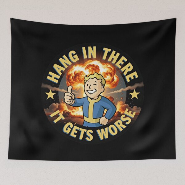 Item preview, Hang In There It Gets Worse Ironic Humor designed and sold by SkeletonsDanger.