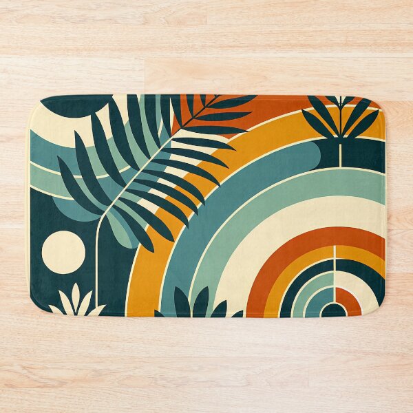 Item preview, Abstract Botanical Arches in Teal and Burnt Orange designed and sold by InkSmithery.