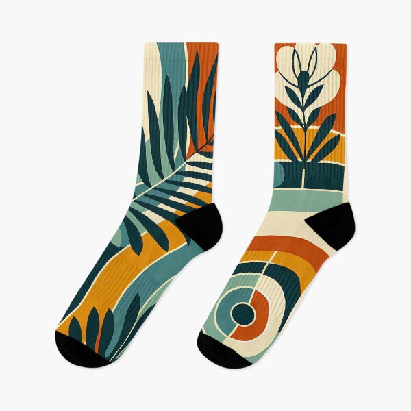 Item preview, Abstract Botanical Arches in Teal and Burnt Orange designed and sold by InkSmithery.