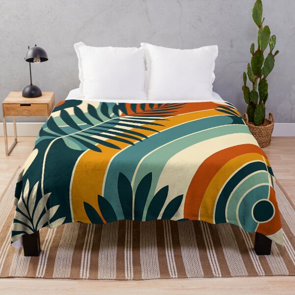 Item preview, Abstract Botanical Arches in Teal and Burnt Orange designed and sold by InkSmithery.