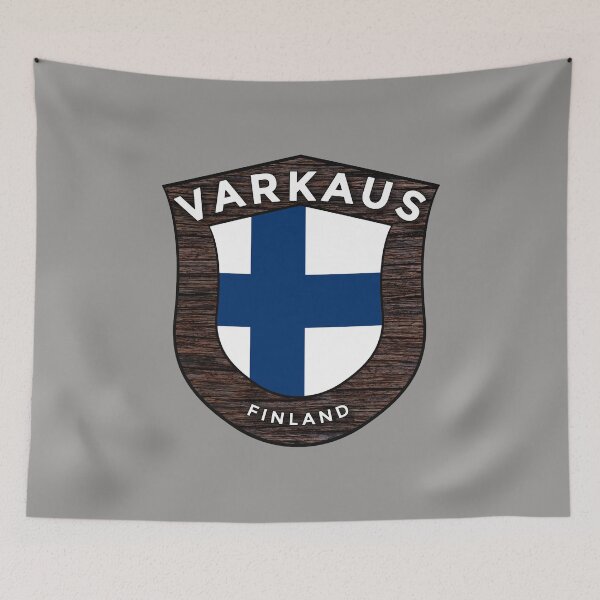 Item preview, Varkaus Finland Emblem Flag designed and sold by World Designs.