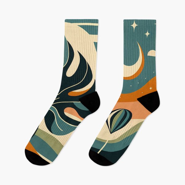 Item preview, Abstract Monstera Leaf Night Sky Landscape designed and sold by InkSmithery.