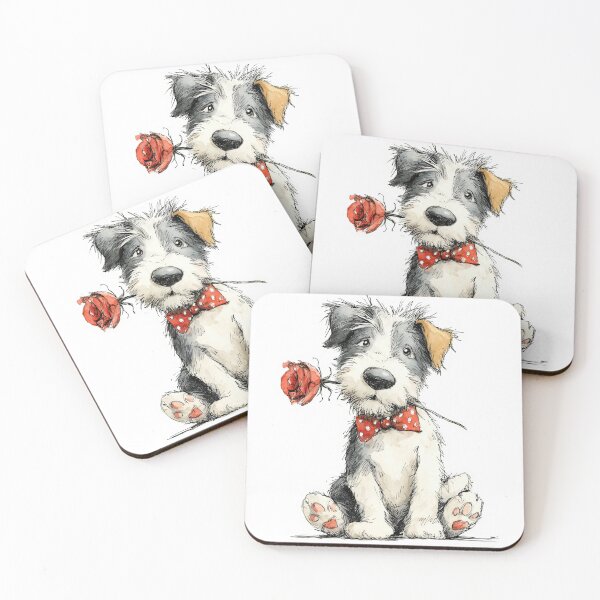 Item preview, Cute Puppy with Rose – Gentle Love Illustration designed and sold by Erika Kaisersot.