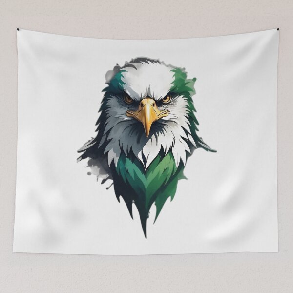 Item preview, Emerald Eagle Head | Powerful Bird of Prey Illustration designed and sold by Dyan4.