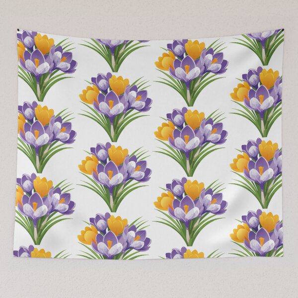 Aperçu de l'œuvre Récolter l'espoir : Arrangement de crocus violets et jaunes créée et vendue par vonalvarazs.