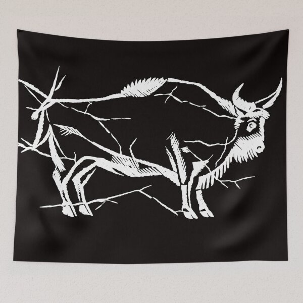 Item preview, Neolithic bull cave art from Lascaux loire valley france designed and sold by bluefrog.