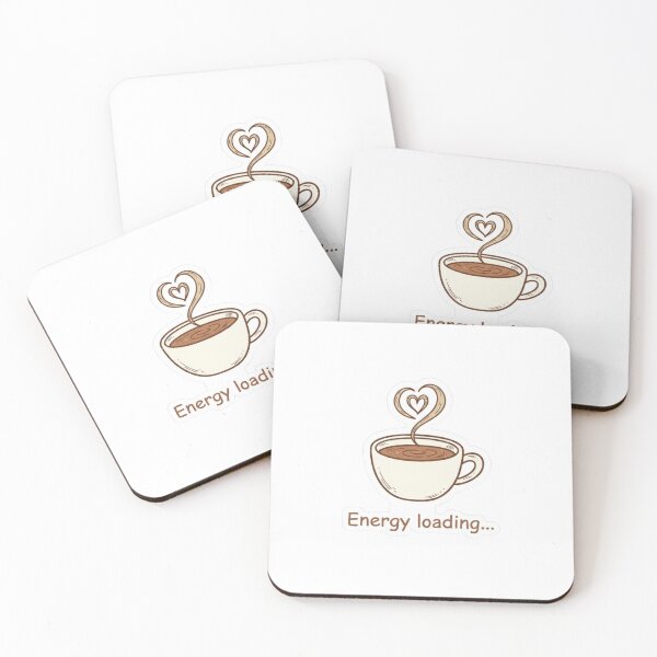 Item preview, Energy Loading Coffee Cup - Cute Aesthetic Sticker designed and sold by Bella's Ink.
