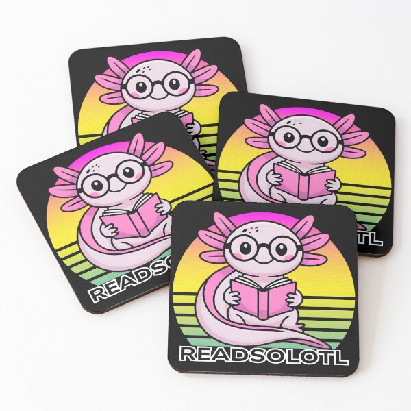 Item preview, Readsolotl Cute Axolotl Reading Book Kawaii Reader Gift Retro Sunset Design designed and sold by laggy-soul-0.