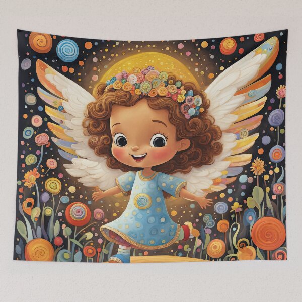 Item preview, Angel toddlers with wings wearing a hoodie having fun playing designed and sold by Colin Bentham.
