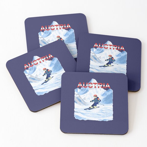 Item preview, Austria Alpine Skier – Watercolor Alps Illustration designed and sold by mycreastyle.