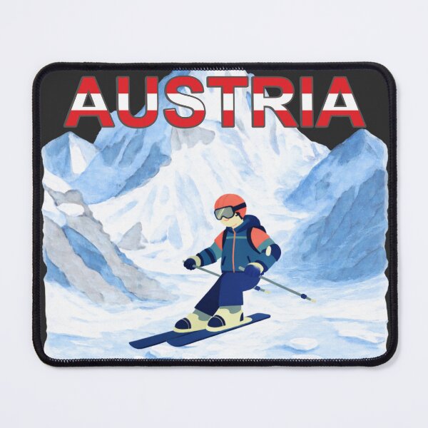 Item preview, Austria Alpine Skier – Watercolor Alps Illustration designed and sold by mycreastyle.