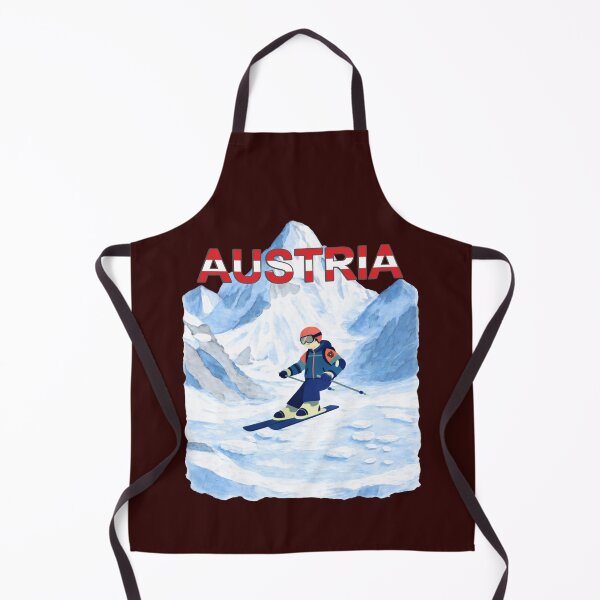 Item preview, Austria Alpine Skier – Watercolor Alps Illustration designed and sold by mycreastyle.