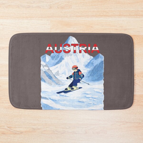 Item preview, Austria Alpine Skier – Watercolor Alps Illustration designed and sold by mycreastyle.