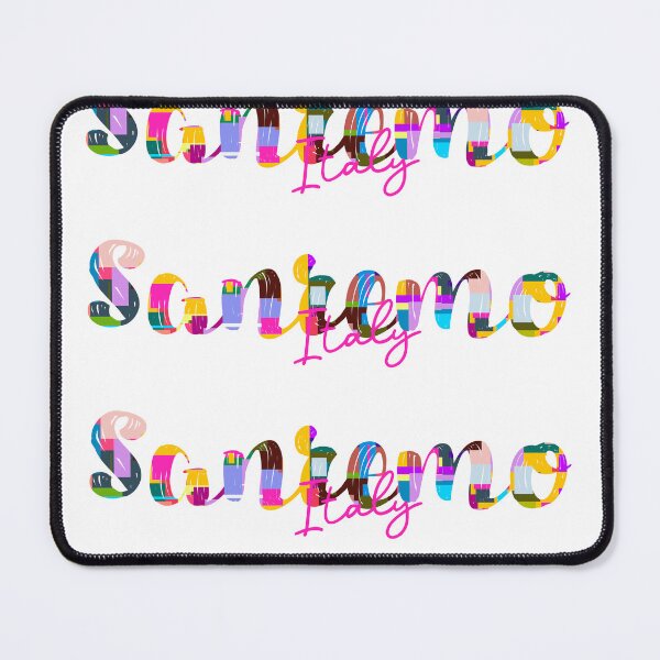 Item preview, Sanremo, Italy, Vibrant Abstract City Typography Art designed and sold by Wanderful-roads.