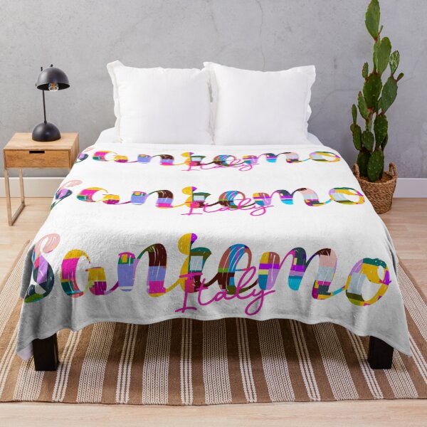 Item preview, Sanremo, Italy, Vibrant Abstract City Typography Art designed and sold by Wanderful-roads.