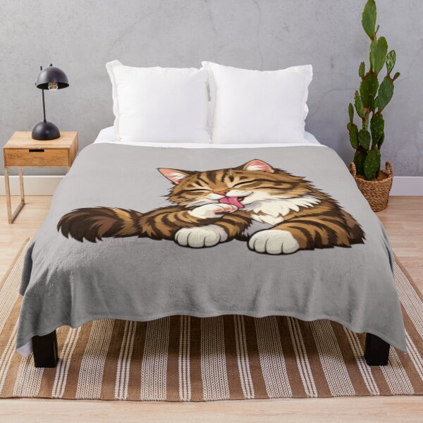 Item preview, Cat licking its fur designed and sold by Miryou.
