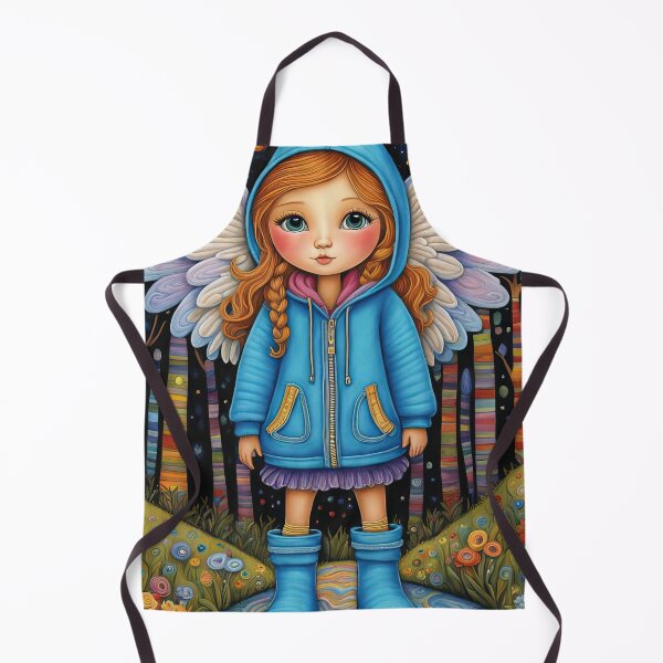 Item preview, Angel with wings wearing a hoodie trying on a new pair of wellington boots designed and sold by Colin Bentham.