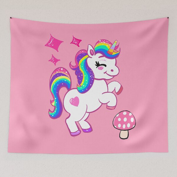 Item preview, Unicorn with Rainbow Mane - Whimsical Fantasy Art designed and sold by Artonmytee.