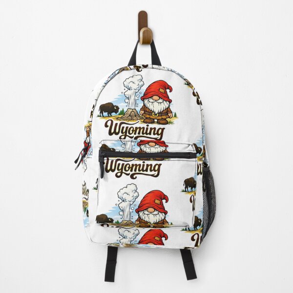 Item preview, Wyoming Gnome at Geyser with Bison Illustration designed and sold by Moriarty's Digital Visions.