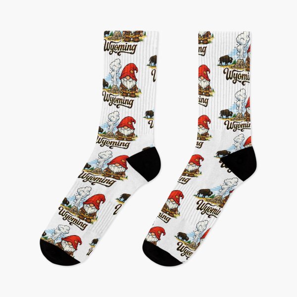 Item preview, Wyoming Gnome at Geyser with Bison Illustration designed and sold by Moriarty's Digital Visions.