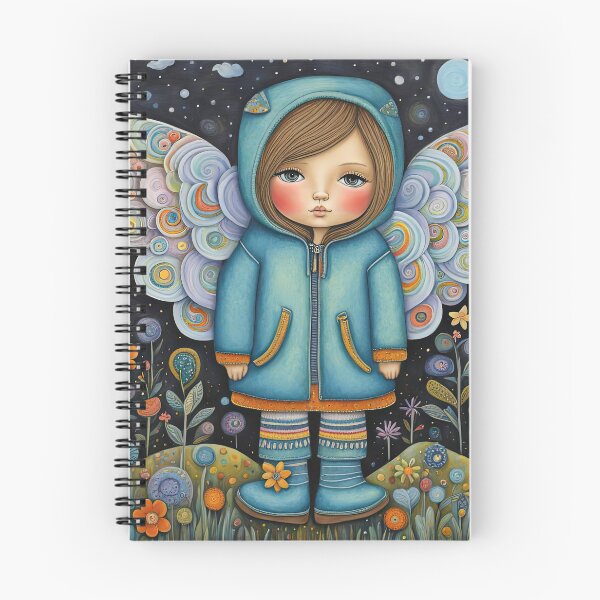 Item preview, Angel with wings wearing a hoodie trying on a new pair of wellington boots designed and sold by Colin Bentham.