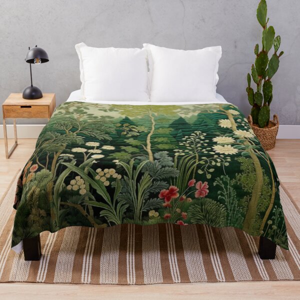Item preview, Green Silk Floral Nature Tree Carpet designed and sold by GrinGalore.