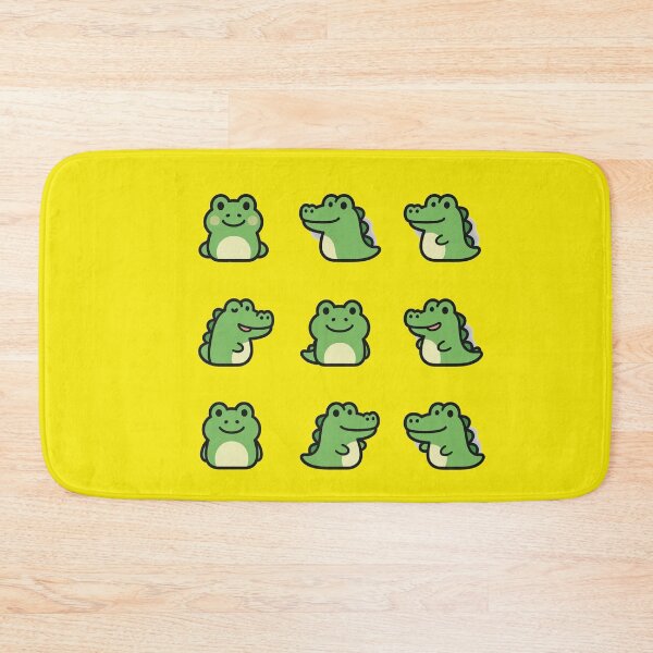Item preview, Cute Green Frog and Crocodile Cartoon Set – Playful Amphibian & Reptile Characters for Kids, Stickers, and Decor designed and sold by zohocreations.