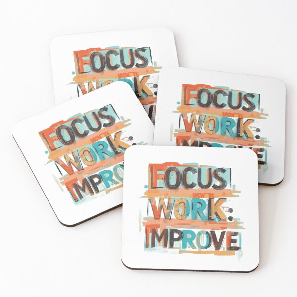 Item preview, Focus Work Improve – Minimalist Motivation Gym & Productivity T-Shirt designed and sold by rsuniquestyle.