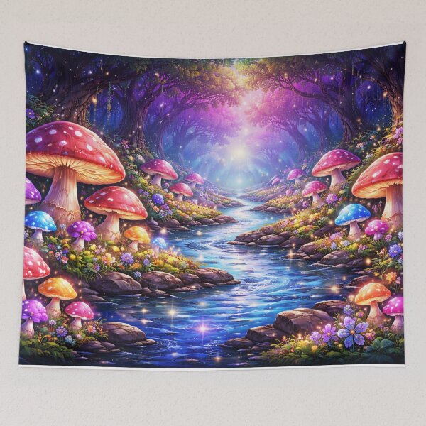 Item preview, Enchanted Mushroom Forest – Magical Fantasy Woodland Illustratio designed and sold by Velaty.