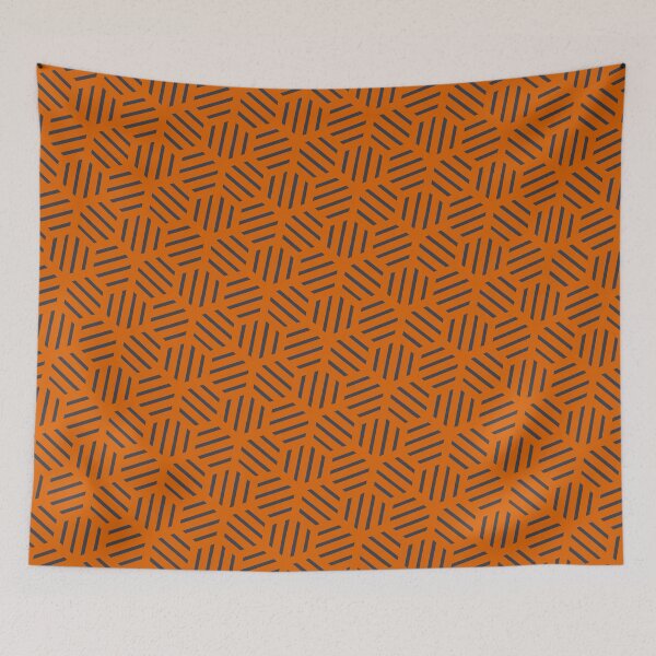 Item preview, Beautiful Orange Hexagonal Tessellation - Abstract Geometric Shape Pattern  - Baptism Gifts designed and sold by RoyalStarsPatts.