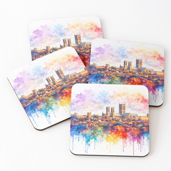 Item preview, Lincoln, Lincolnshire in Colour, A Vibrant Watercolour Skyline designed and sold by Paul Thompson Photography.
