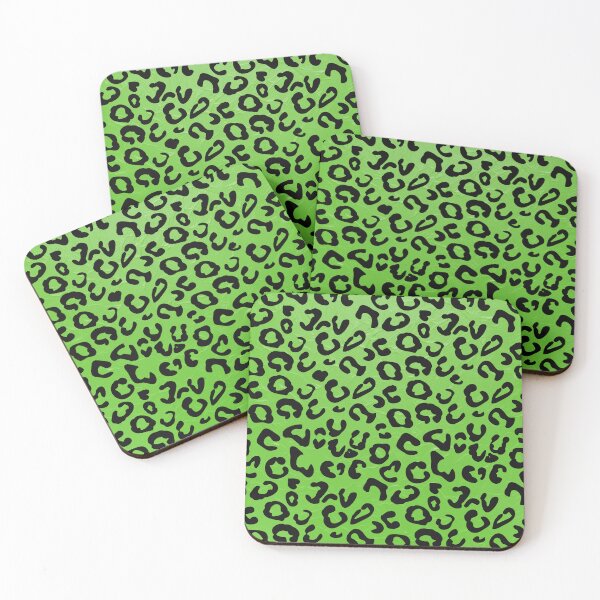 Item preview, Neon Green Leopard Leaf Pattern - Fluò Glam Animal Print designed and sold by Italian Ink Studio.