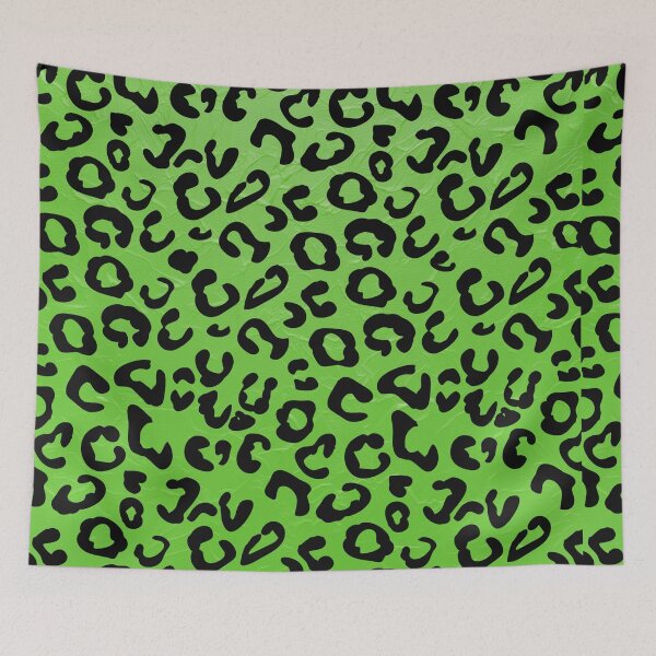 Item preview, Neon Green Leopard Leaf Pattern - Fluò Glam Animal Print designed and sold by Italian Ink Studio.