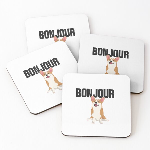 Item preview, Bonjour Corgi – Cute Dog Illustration with French Greeting designed and sold by svitlaarty.