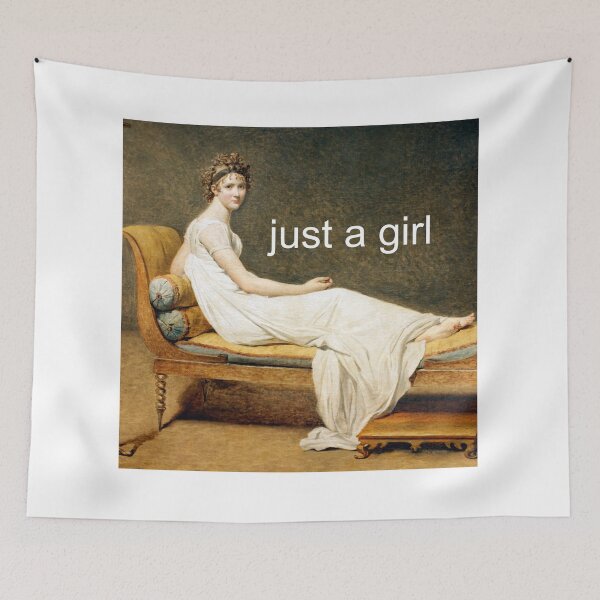 Item preview, Just a Girl (Ironic Classical Art Print) designed and sold by olijo-online.