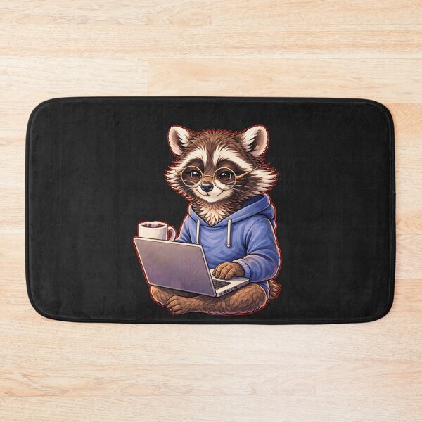 Item preview, Work From Home Raccoon on Laptop – Cute Funny Lifestyle Illustration designed and sold by ColorSplash123.