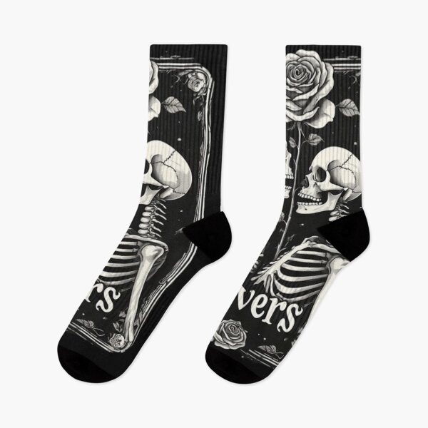 Item preview, Lovers Dual-Faced Skeleton  Dark Romance Rose Art  Gothic Black & White Design designed and sold by Ditstyle.