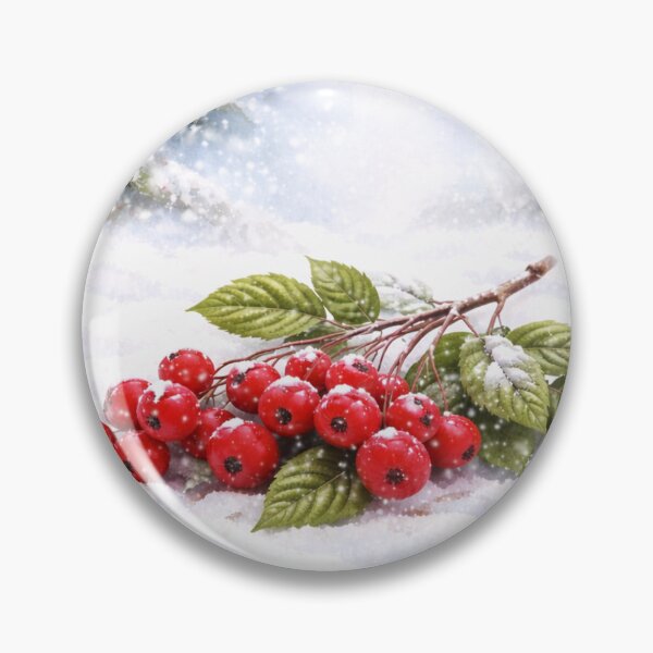 Item preview, Red Winter Berries in Snow – Peaceful Seasonal Nature Illustration designed and sold by Velaty.
