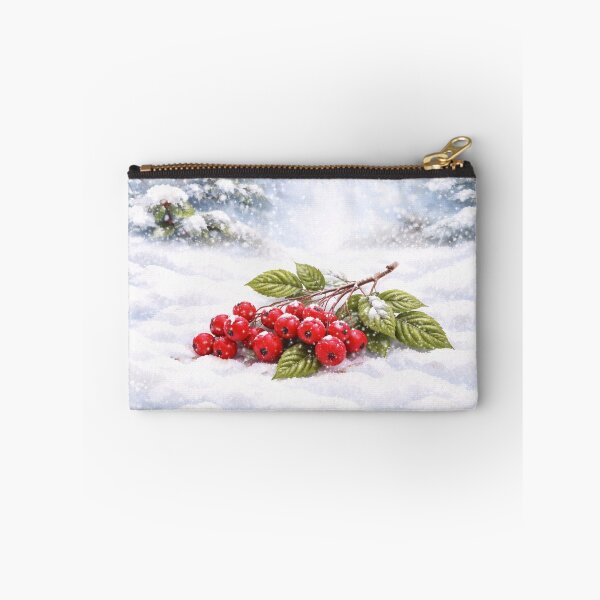 Item preview, Red Winter Berries in Snow – Peaceful Seasonal Nature Illustration designed and sold by Velaty.