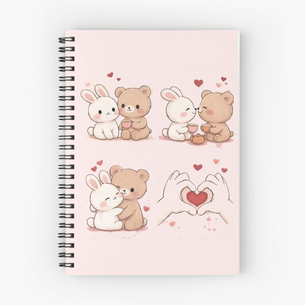 Item preview, Cute Bunny Bear Love T-Shirt – Kawaii Couple Aesthetic Tee designed and sold by KDesignCrafts.
