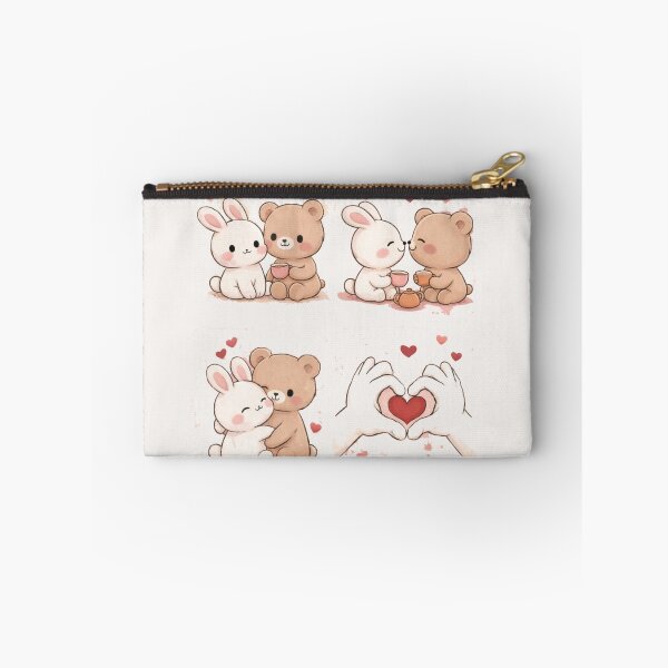 Item preview, Cute Bunny Bear Love T-Shirt – Kawaii Couple Aesthetic Tee designed and sold by KDesignCrafts.