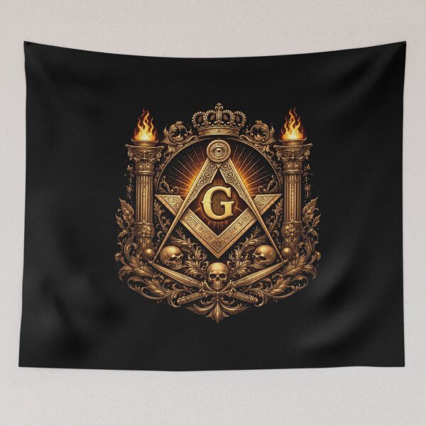 Item preview, Masonic Golden Crest Illustration designed and sold by Untamed Ink.