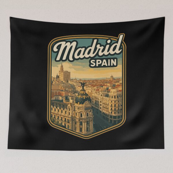 Item preview, Madrid Spain Vintage Travel designed and sold by TomFrontierArt.