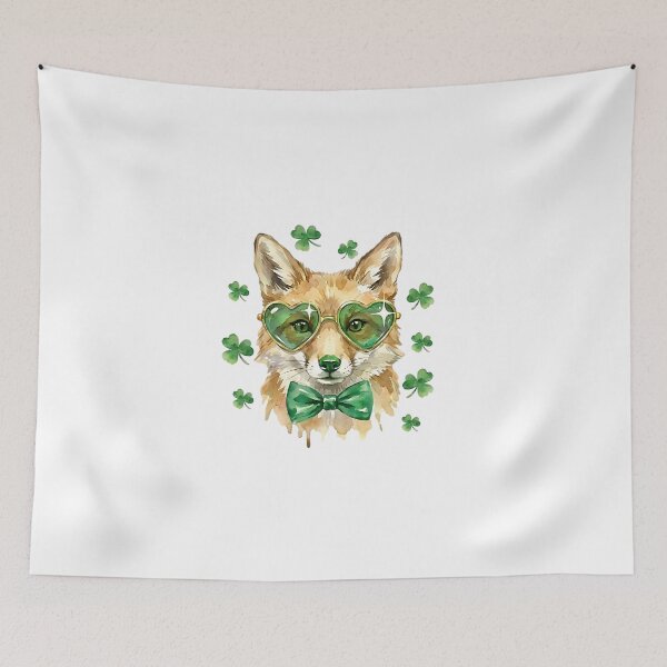 Item preview, Red Fox St Patricks Day Cottagecore Vintage Irish Woodcut designed and sold by EvrmoodCo.
