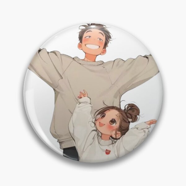 Item preview, Cute Oversized Hoodie Anime Couple - Wholesome Big Brother Little Sister Art designed and sold by GunnuDesigns.
