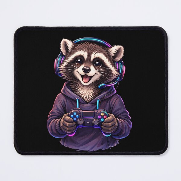Item preview, Cute Gamer Raccoon with Controller – Gaming Lifestyle Animal Illustration designed and sold by ColorSplash123.