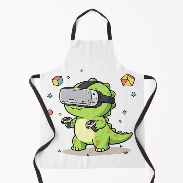 Item preview, Cute Baby Dinosaur VR Gamer Cartoon | Kawaii Dino Gaming Illustration designed and sold by MeeraArts&Crafts.
