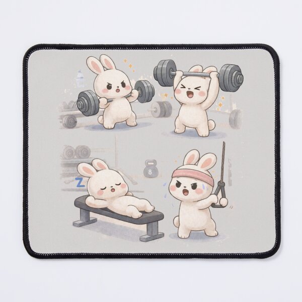 Item preview, Cute Gym Bunny Workout T-Shirt – Funny Fitness Cartoon Tee designed and sold by KDesignCrafts.
